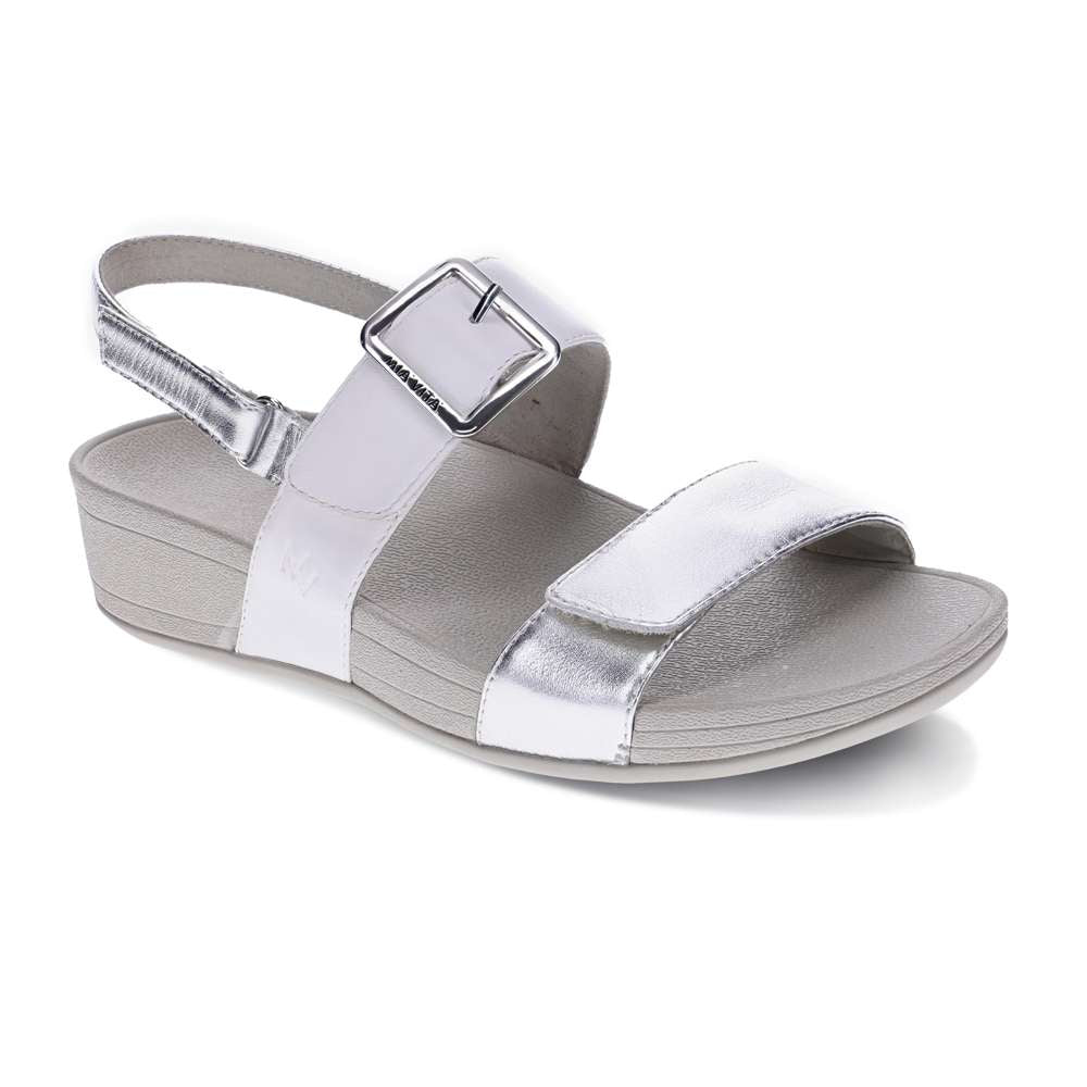 Florini Platform Sandal - White/Silver