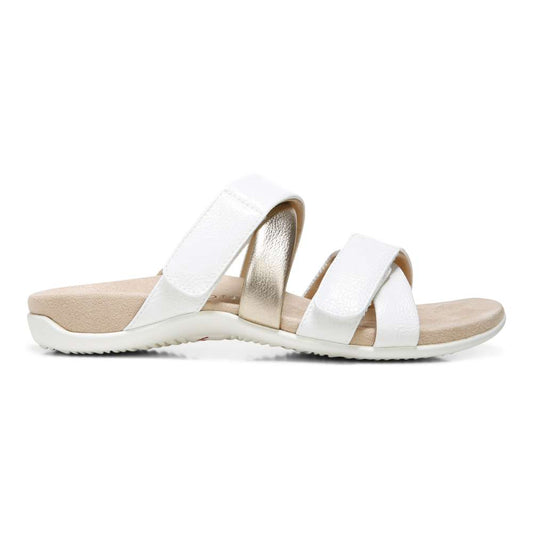 Hadlie Slide Sandal - White Patent