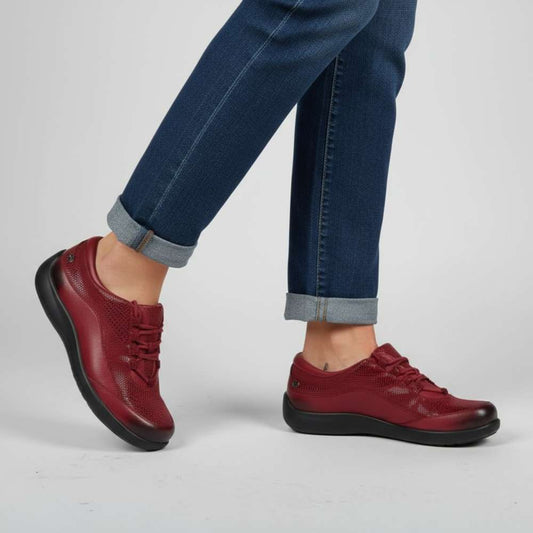 Lifestyle image for Alberta Lace-Up Casual Sneaker - Cherry Lizard