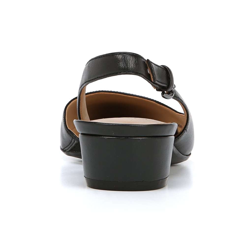 Banks Slingback Heeled Sandal - Black Leather