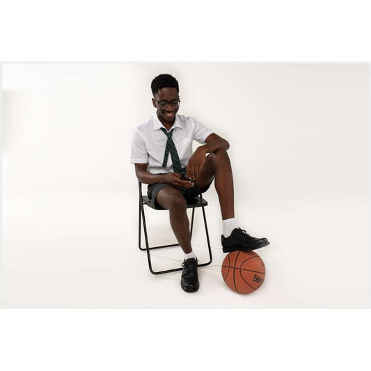 Lifestyle image for Barty Lace-Up School Shoe - Black