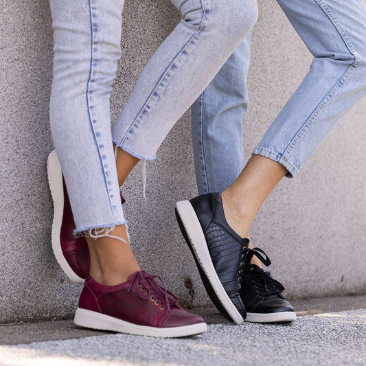 Lifestyle image for Belinda Lace-Up Casual Sneaker - White Laser