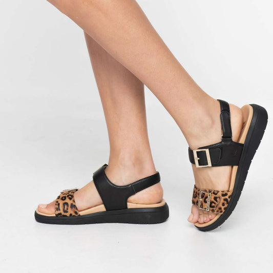 Lifestyle image for Bettina Slingback Sandal - Black Leopard