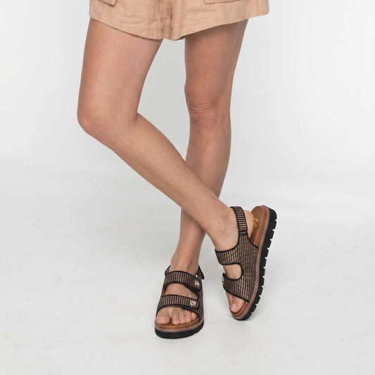 Lifestyle image for Dakota Slingback Sandal - Black Raffia