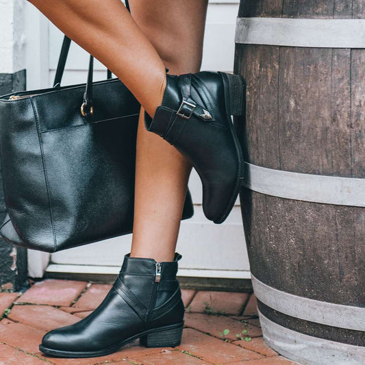 Lifestyle image for Grace Ankle Bootie - Tan