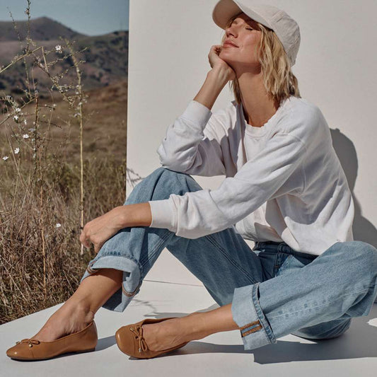 Lifestyle image for Klara Ballet Flat - Camel Leather