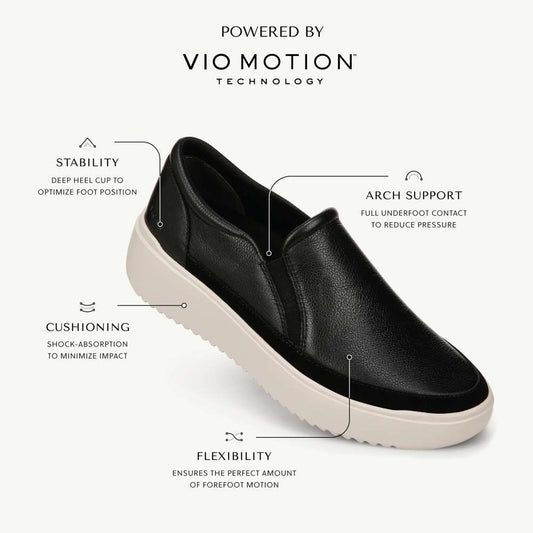 Lifestyle image for Kearny Platform Slip-On Casual Sneaker - Black Leather