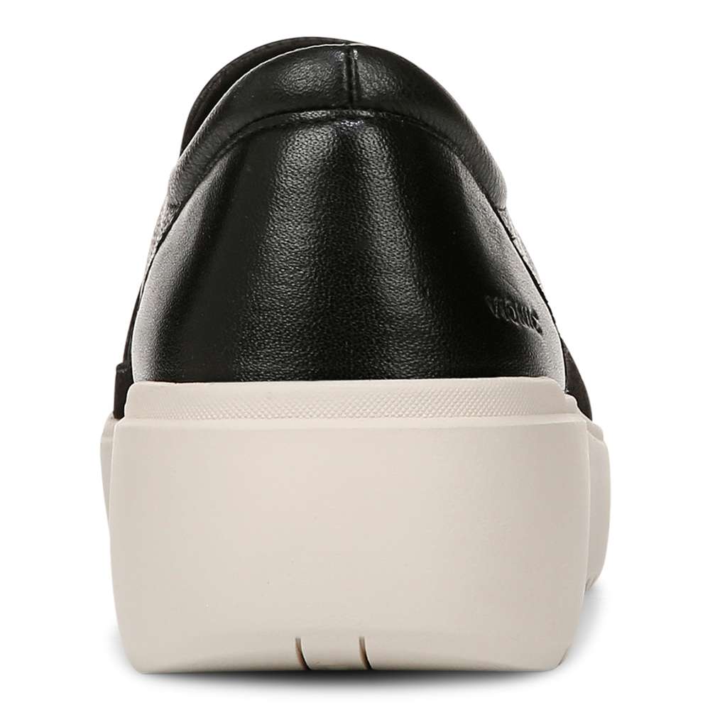 Kearny Platform Slip-On Casual Sneaker - Black Leather