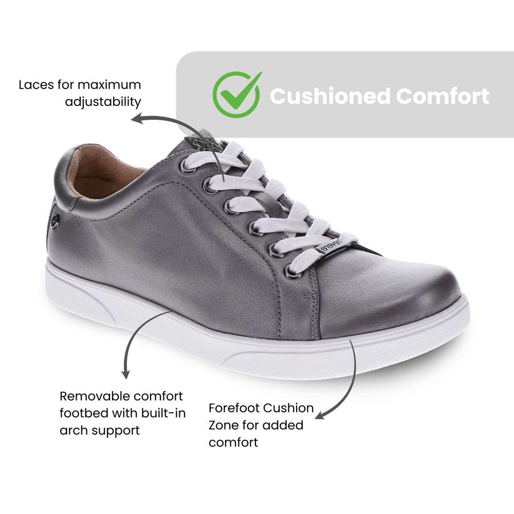 Limoges Lace-Up Casual Sneaker - Slate/Peacock Python