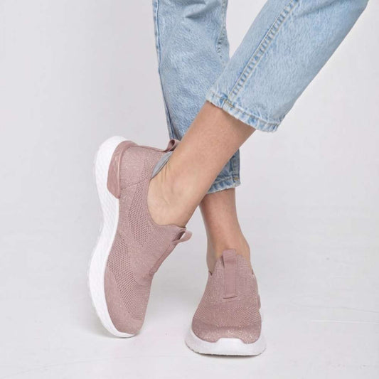 Lifestyle image for Maggie Slip-On Casual Sneaker - Mauve/Silver