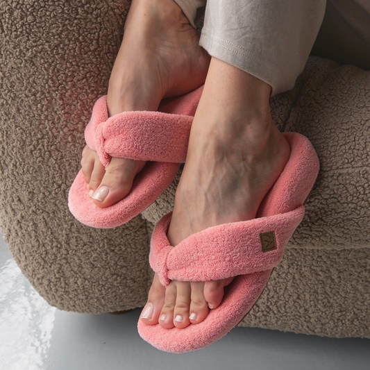 Lifestyle image for Cozy Toe Post Slipper - Apricot