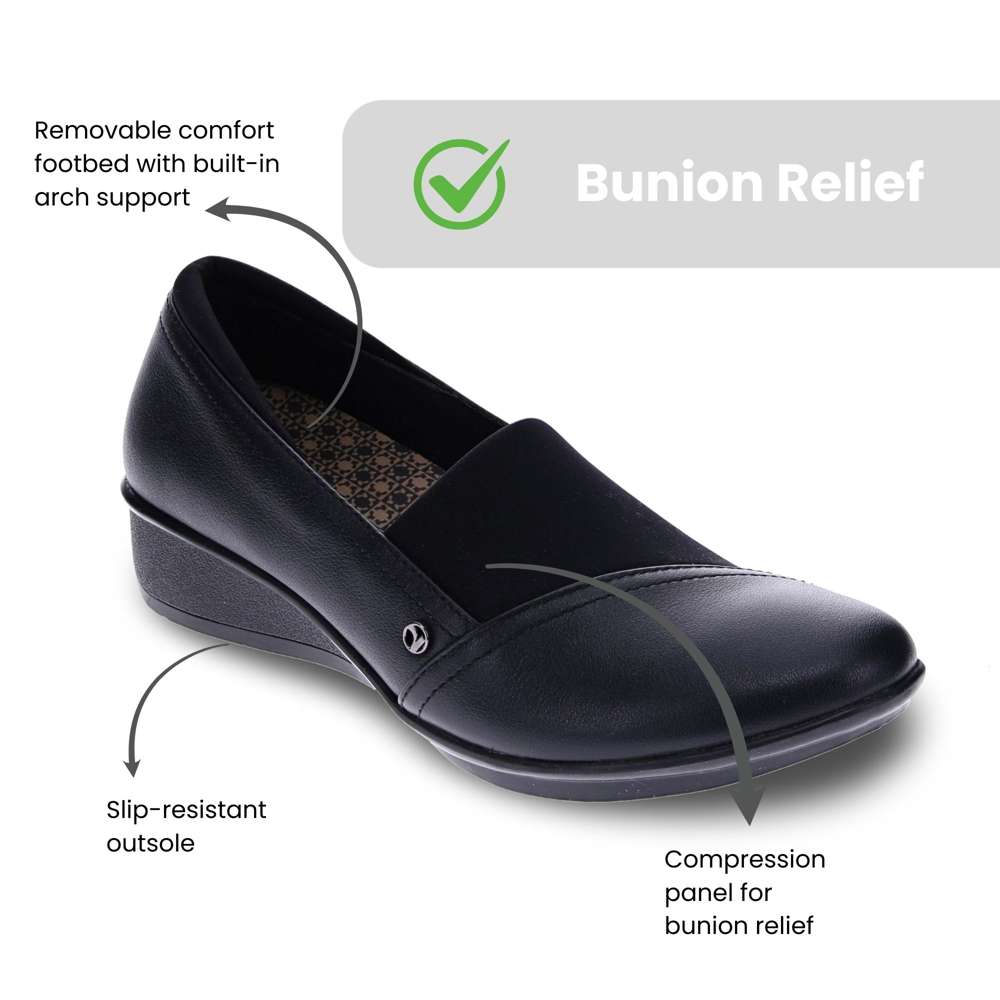 Naples Wedged Loafer - Black French