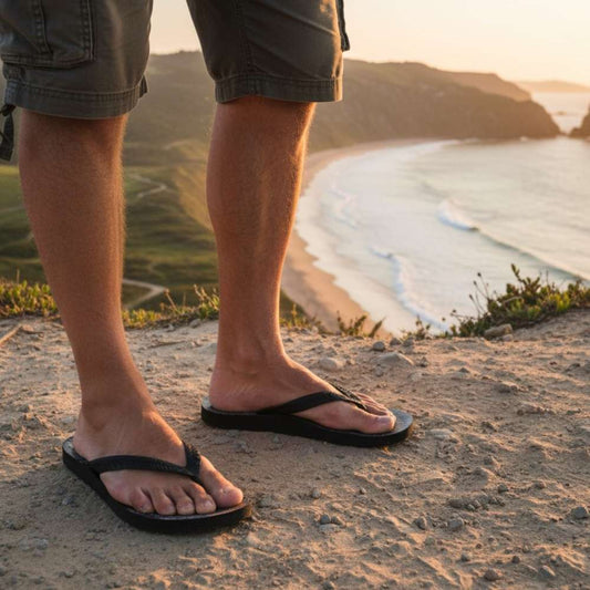 Lifestyle image for Rome Men's Toe Post Sandal - Dark Grey Tyre