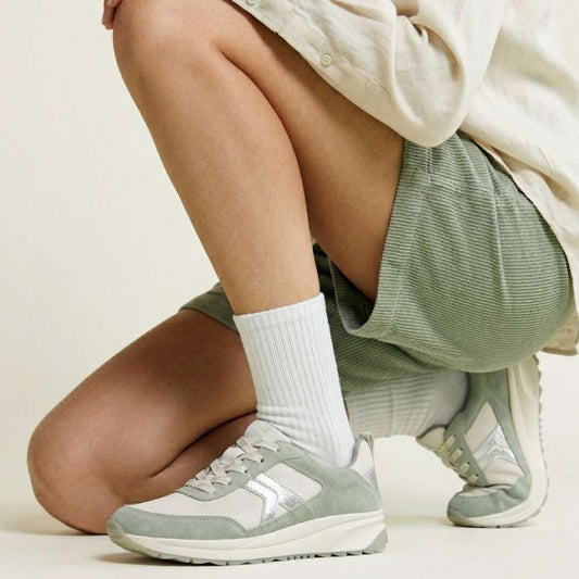 Lifestyle image for Shay Jogger Lace-Up Sneaker - White/Green