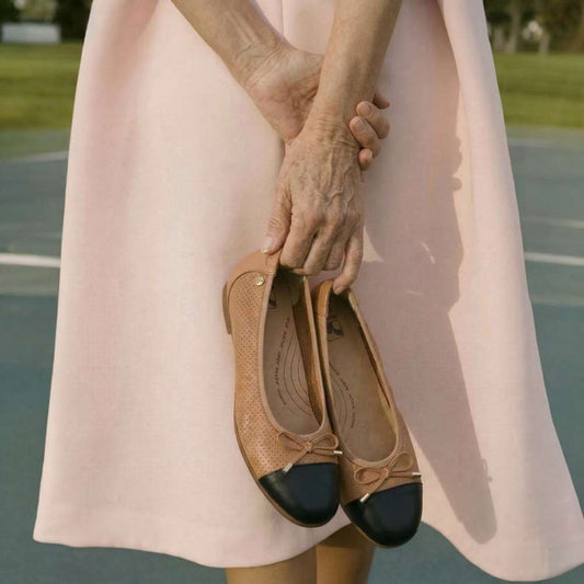 Lifestyle image for St. Barts Ballet Flats - Fawn/Multi