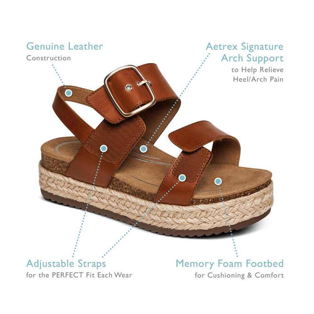 Vania Platform Sandal - Walnut