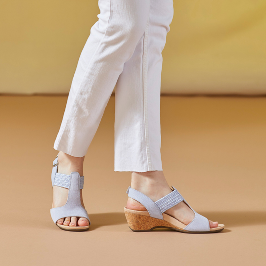 Lifestyle image for Kaytie Wedge Sandal - Blue Haze