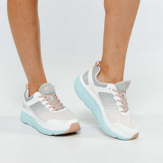 Lifestyle image for Walker Mesh III Active Sneaker - Grey/Lt Blue
