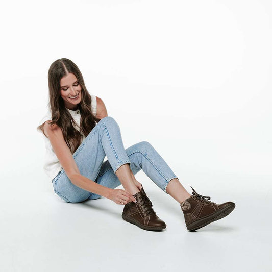 Lifestyle image for Wanda Zip Boot - Chocolate