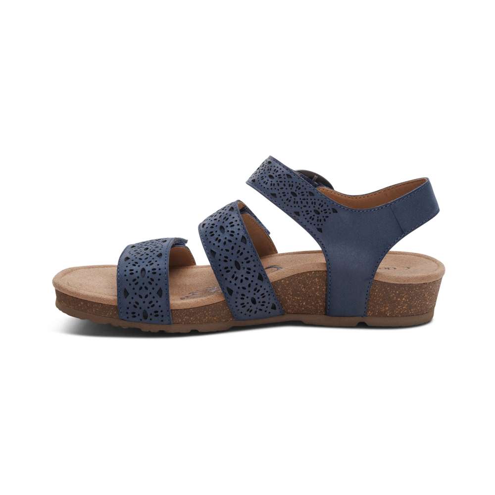 Lilly Sandal - Navy Cutout