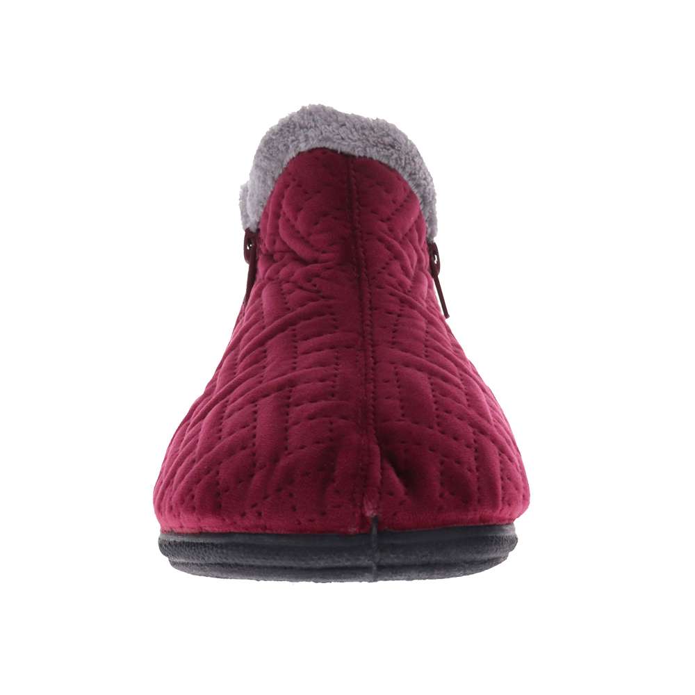 Dahlia Quilt Slipper - Wine