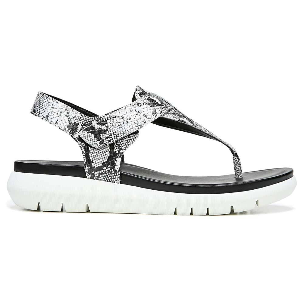 Lincoln Sandal - Black/White Snake