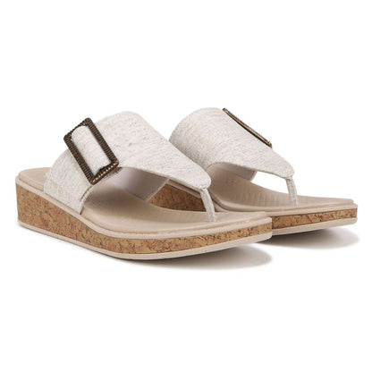 Bay Wedge Sandal - Natural Linen