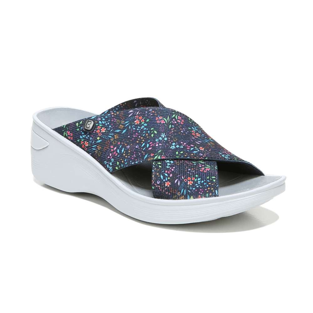 Desire Slide Sandal - Navy Floral