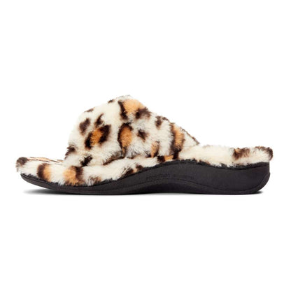 Relax Plush Slipper - Cream Leopard