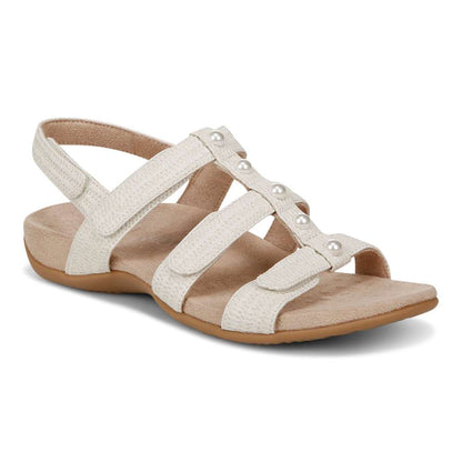 Amber Pearl Adjustable Sandal - Cream