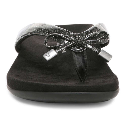 Bella Toe Post Sandal - Black Tile