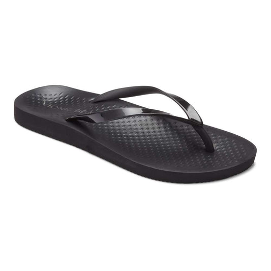 Noosa Solid Toe Post Sandal - Black/Black