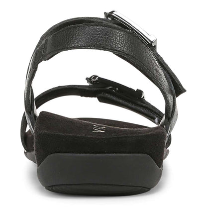 Reese Backstrap Sandal - Black Tumbled Leather