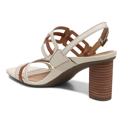 Zaphira Heeled Sandal - Cream Leather