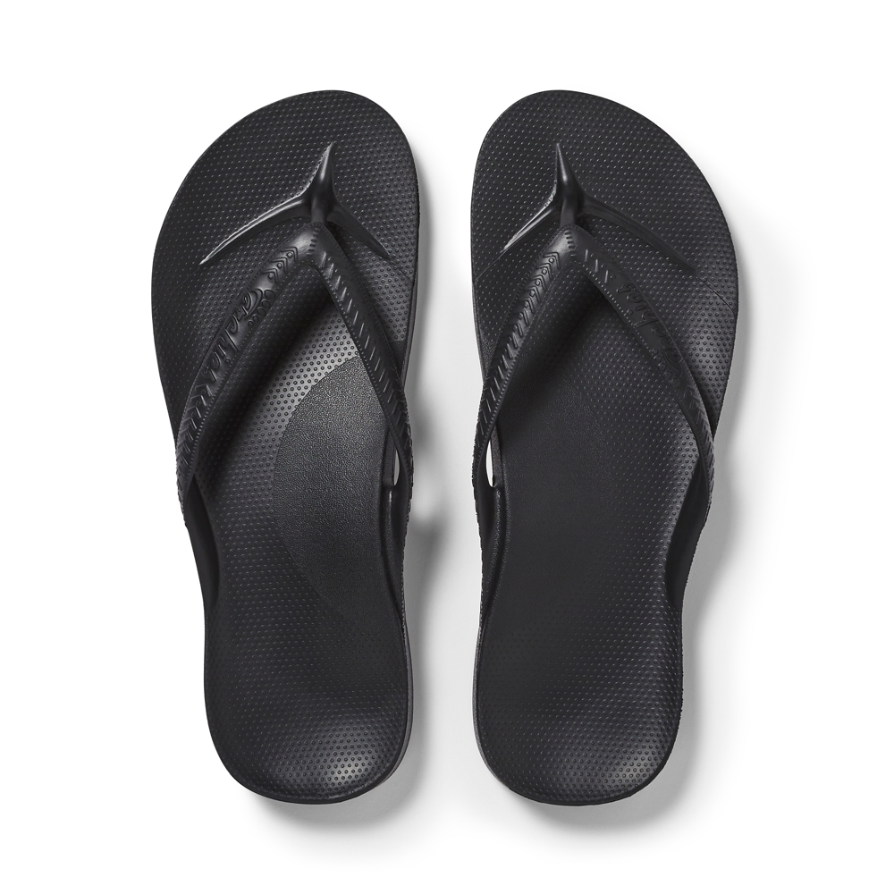 Arch Support Thongs - Black