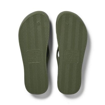 Arch Support Thongs - Khaki Green