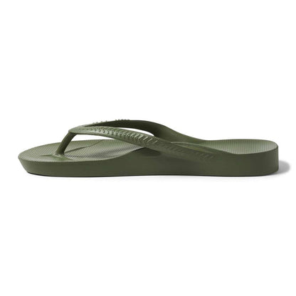 Arch Support Thongs - Khaki Green