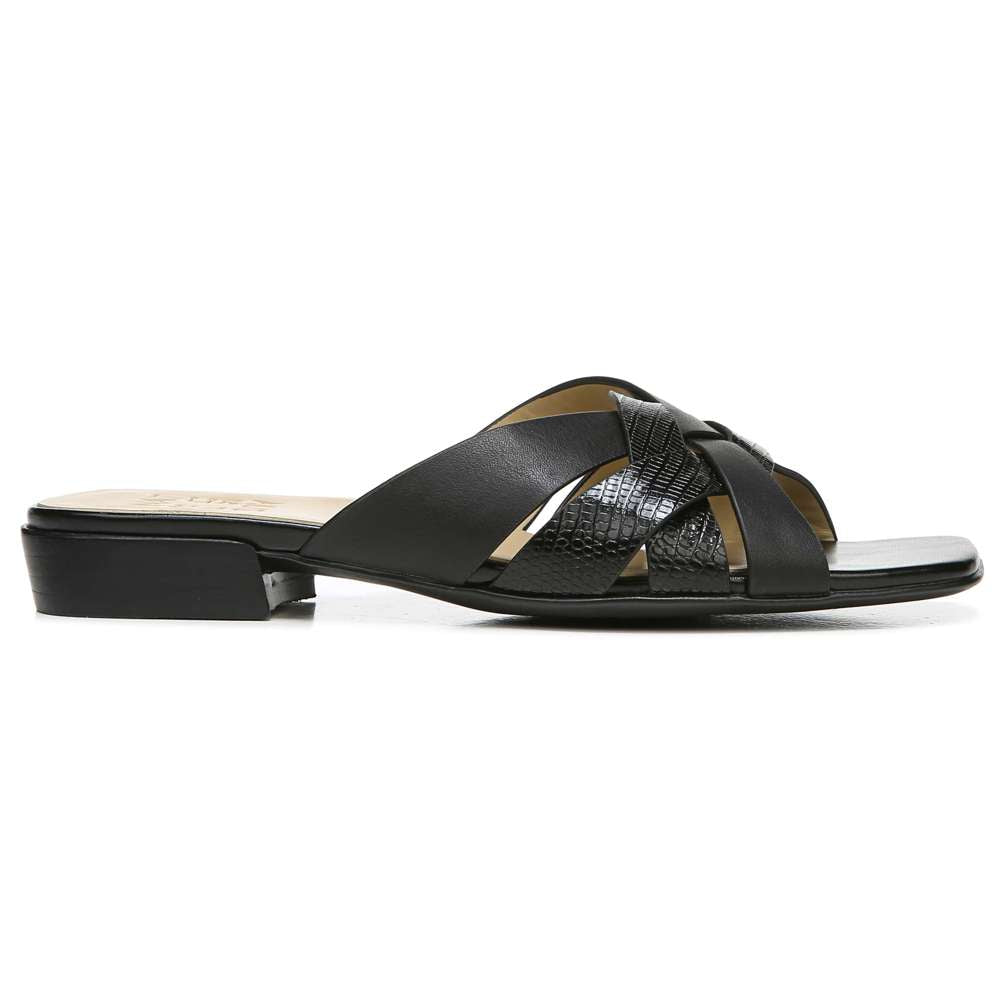 Ashford Slide - Black Lizard/Leather