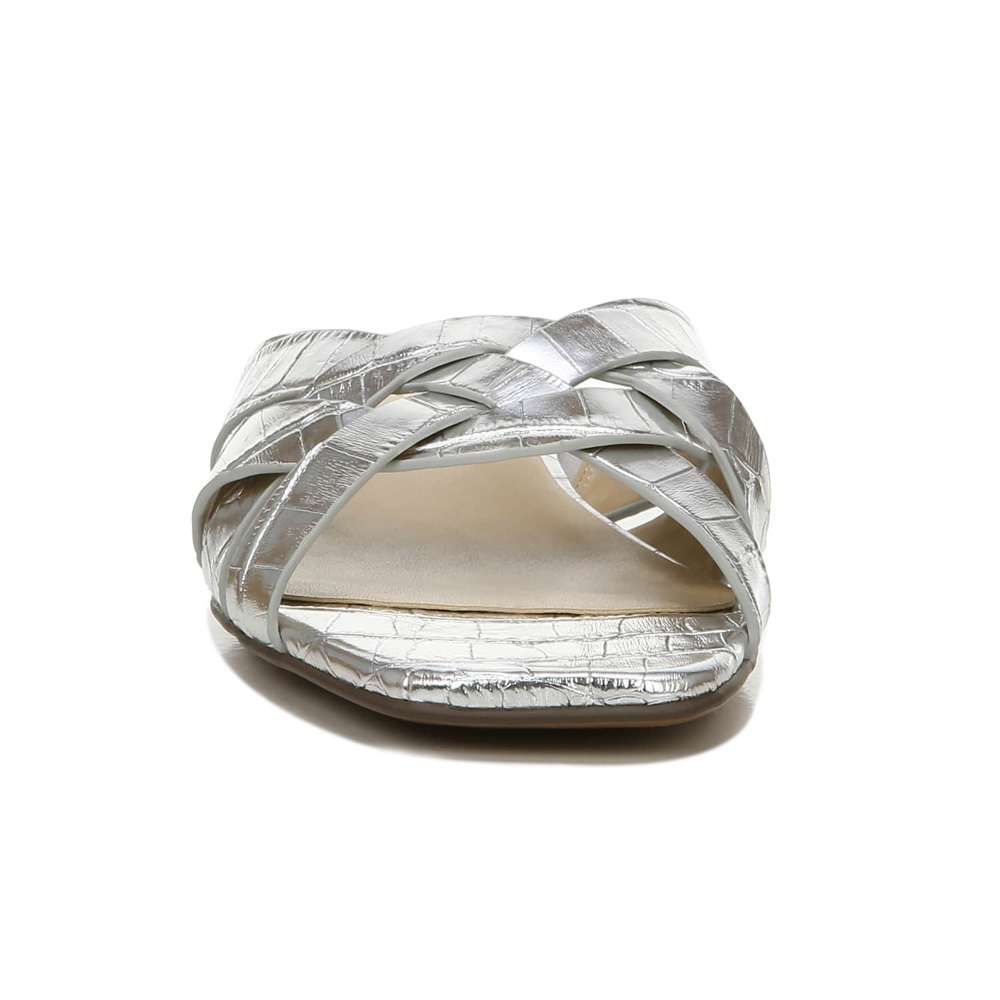 Ashford Slide - Silver Croc