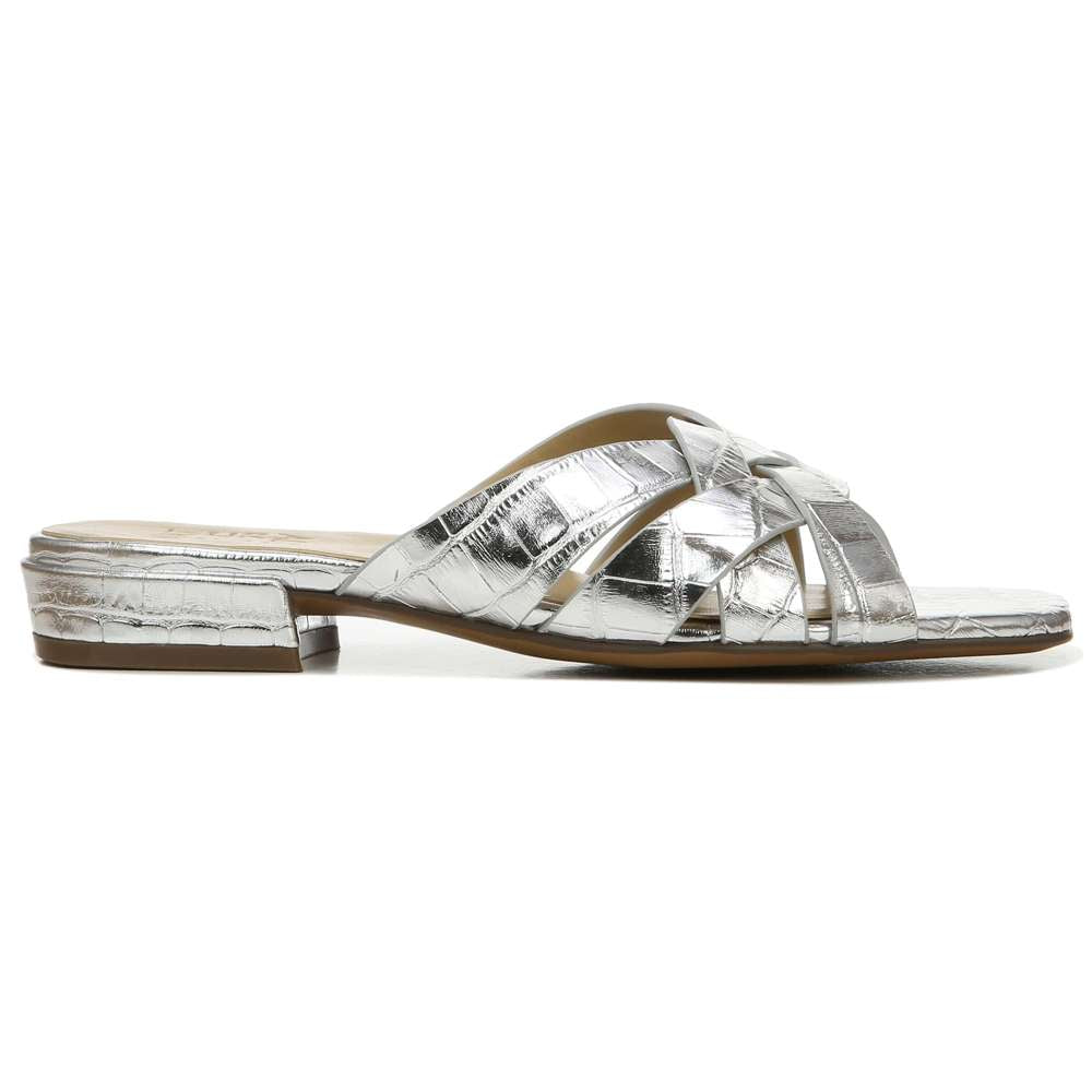 Ashford Slide - Silver Croc