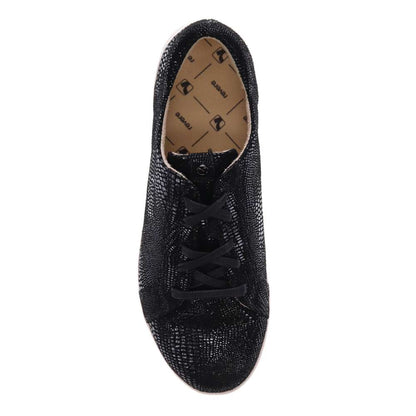 Athens Lace-Up Casual Sneaker - Black Lizard