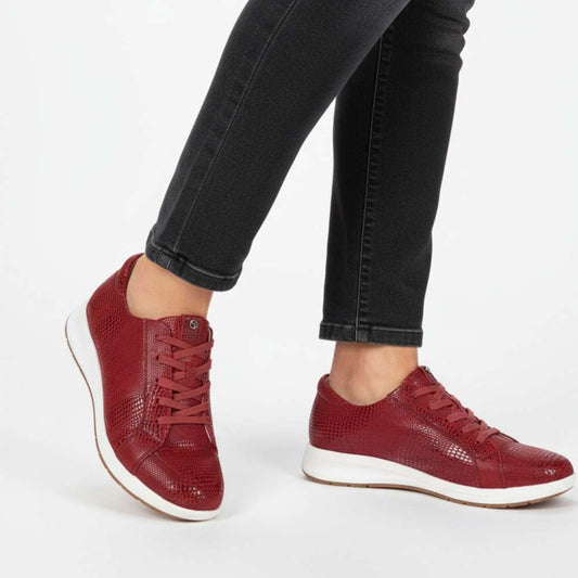 Lifestyle image for Athens Lace-Up Casual Sneaker - Cherry Lizard
