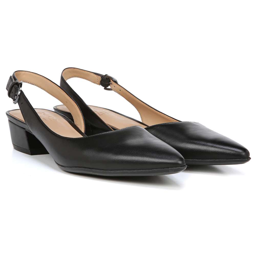 Banks Slingback Heeled Sandal - Black Leather