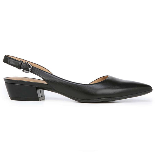 Banks Slingback Heeled Sandal - Black Leather