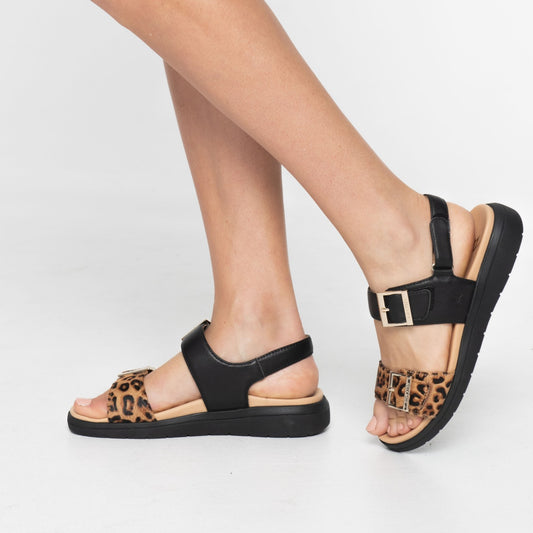 Lifestyle image for Bettina Slingback Sandal - Black Leopard