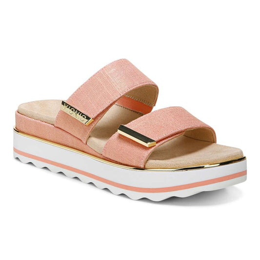 Brandie Flatform Slide - Papaya Linen