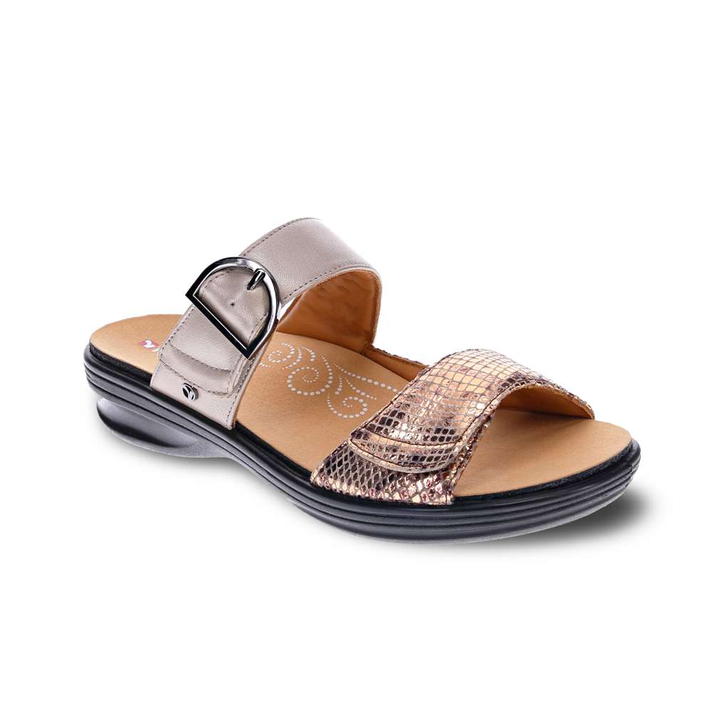 Calais Slide - Champagne/ Bronze Snake