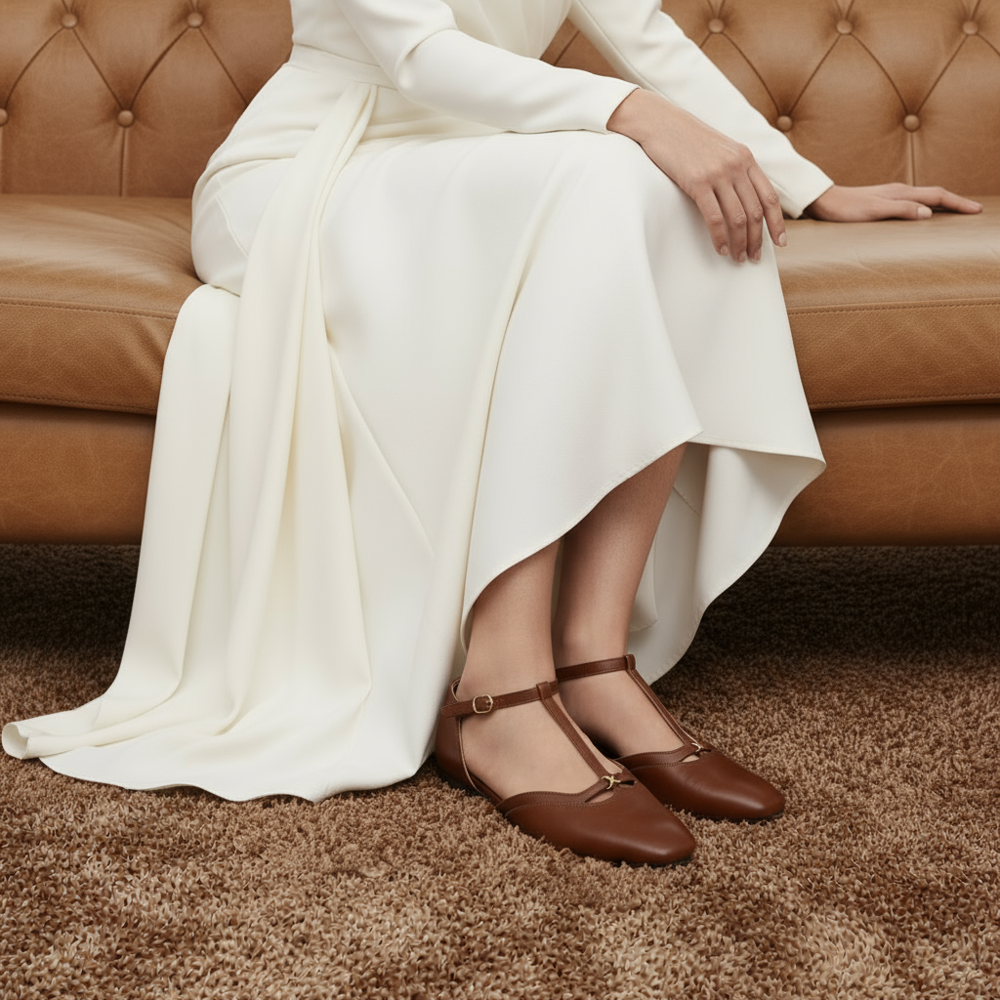 Caresse Mary-Jane Flat - Caramel
