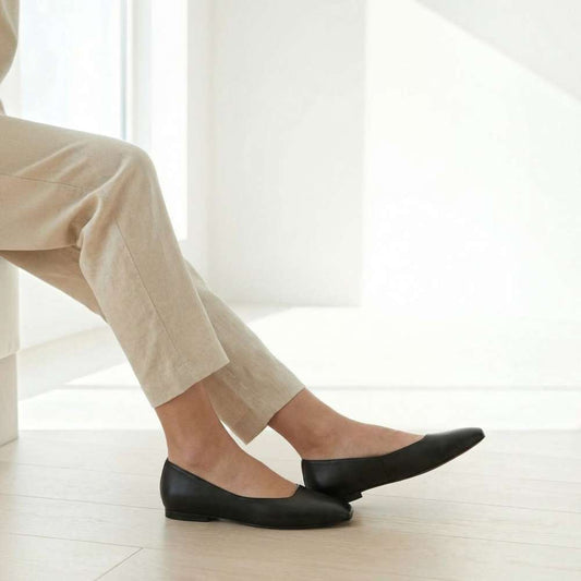 Lifestyle image for Chelsea Ballet Flat - Black Leather