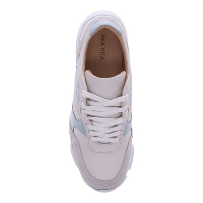 Chloe Lace-Up Casual Sneaker - White/Blue